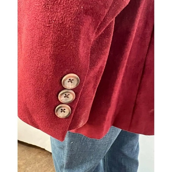 Vintage Kingsridge Mens Two Button Blazer Jacket Red Pocket Single Breasted; - Picture 5 of 7